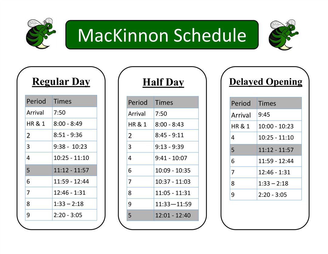 MacKinnon Schedule